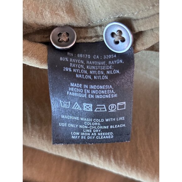 Maeve Anthropologie Dress Size 4 Olive Shirt Collared Pockets Quiet Luxury Minim - Picture 11 of 11